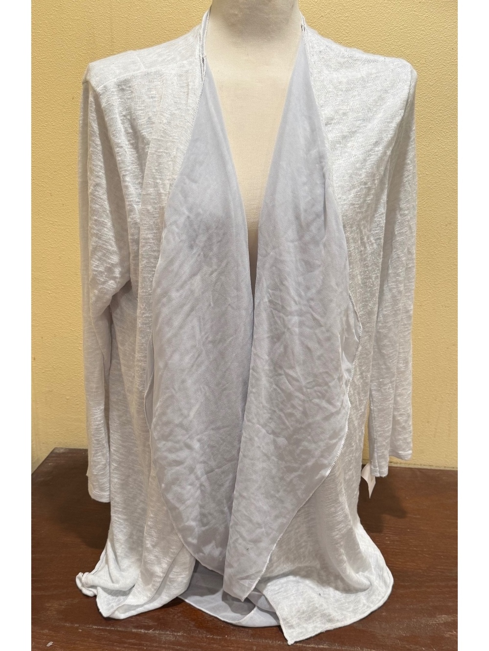 Rosemarine Made in Italy White Draped Open Front Cardigan 1X Lightweight